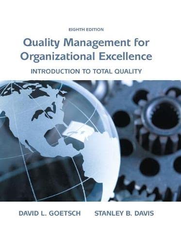 Quality Management for organizational excellence introduction to total Quality 8211 8th