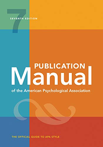 Publication Manual OFFICIAL 7th of the American Psychological Association 7th 2020 Copyright 7th