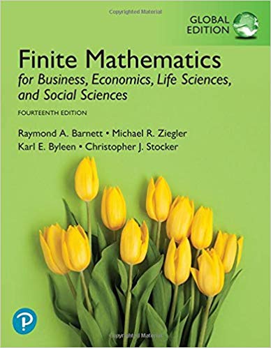 Finite Mathematics for Business Economics Life Sciences and Social Sciences Global 14th